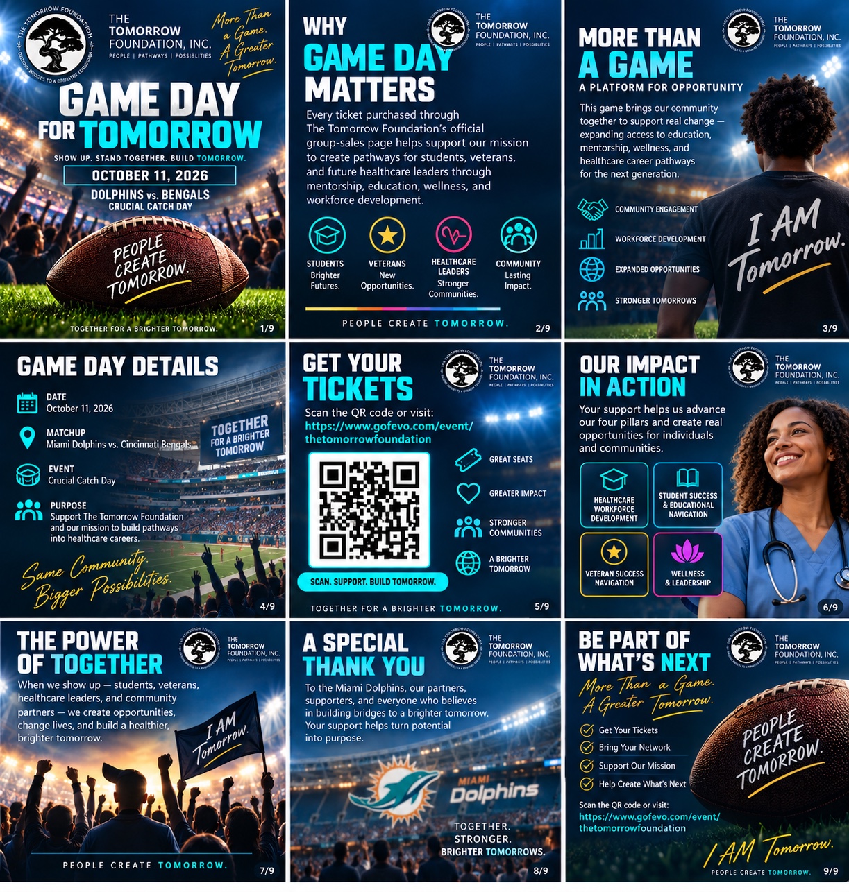Game Day for Tomorrow campaign for Dolphins versus Bengals on October 11, 2026